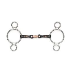 Shires 2 Ring Sweet Iron Gag With Raised Ribs Bit