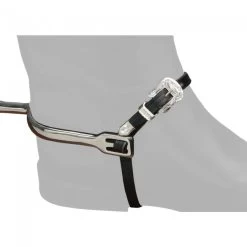 EquiRoyal Silver Buckle Leather Spur Straps