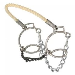 Kelly Silver Star 6" Cheek Twisted Sweet Iron Snaffle With Rope Nose