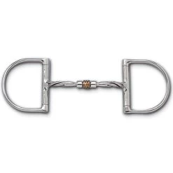 Myler Dee Without Hooks With Stainless Steel Twisted Comfort Snaffle With Copper Roller