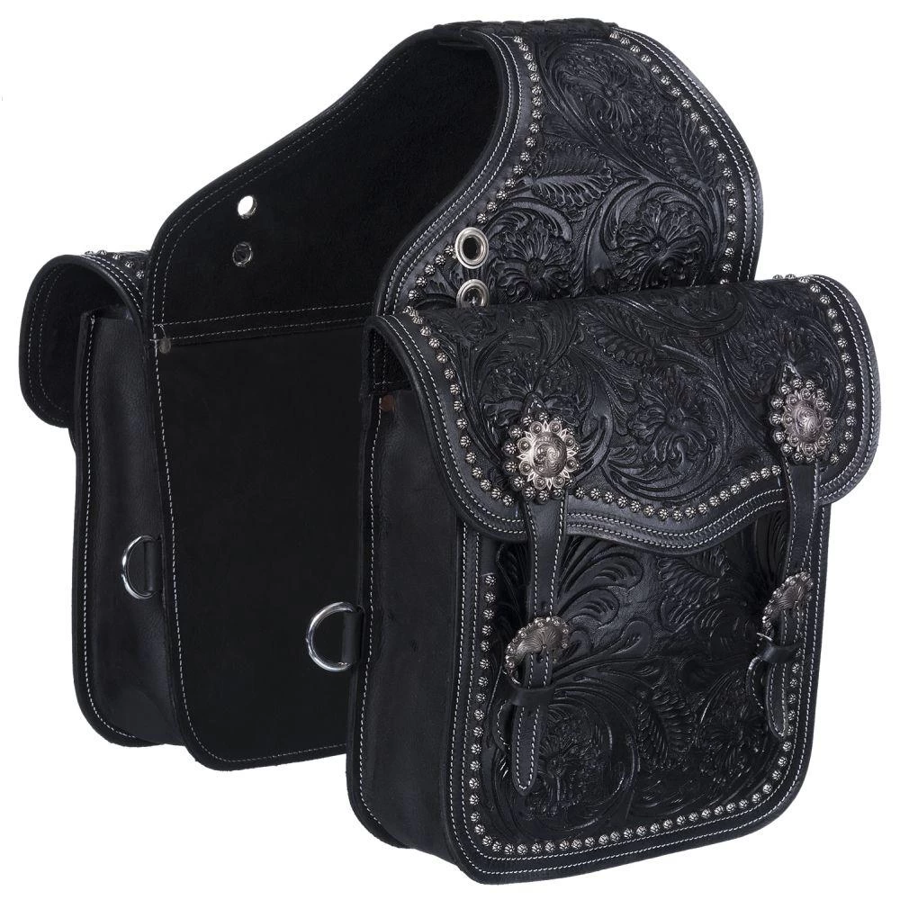 Tough 1 Oak Leaf Tooled Saddle Bag
