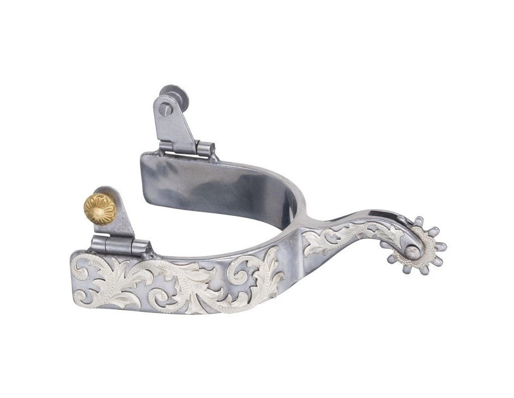 Tough 1 Sweet Iron Spurs With Silver Leaf Overlay
