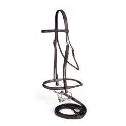 EquiRoyal Raised Snaffle Leather Bridle