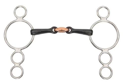 Shires 3 Ring Dutch Gag With Lozenge Sweet Iron Mouth Bit