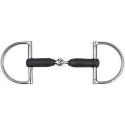 Korsteel Hard Rubber Jointed Dee Ring Snaffle Bit