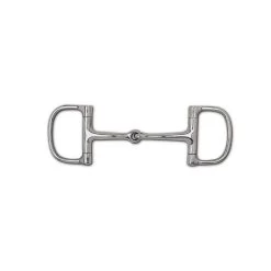 Toklat Stainless Steel Thin Snaffle Dee Bit With 3" Rings