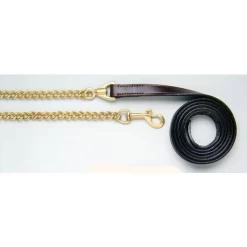 Royal King Leather Lead Line With Brass Plated Chain