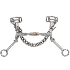 Myler Lynn McKenzie Signature Series Stainless Steel MMB Medium Shank - 5" Shank With Sweet Iron Comfort Snaffle With Copper Roller