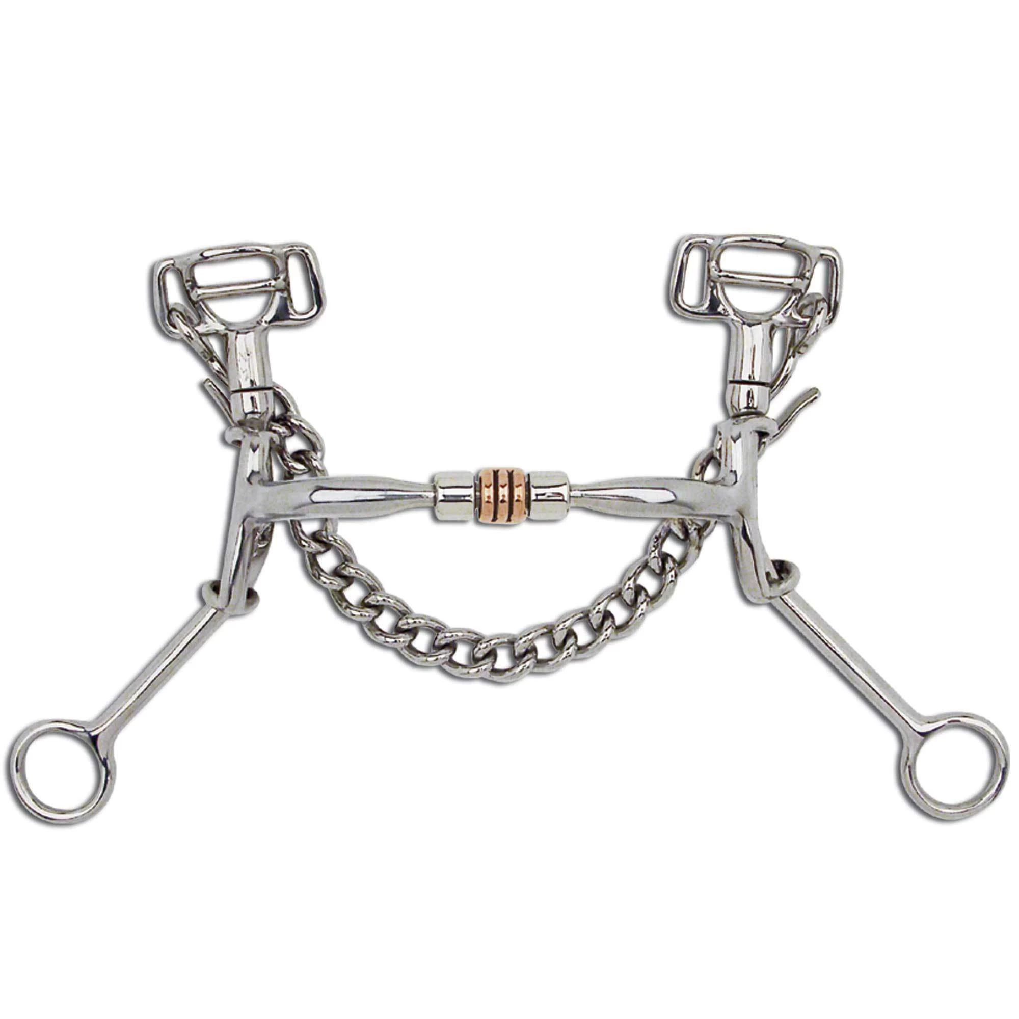 Myler Lynn McKenzie Signature Series Stainless Steel MMB Medium Shank - 5" Shank With Sweet Iron Comfort Snaffle With Copper Roller