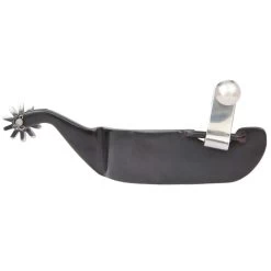 Myler Black Steel Spur With 1 1/4" Band And 10 Point Rowel