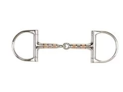 Korsteel Stainless Steel Copper & Steel Rollers Jointed Dee Ring Snaffle Bit