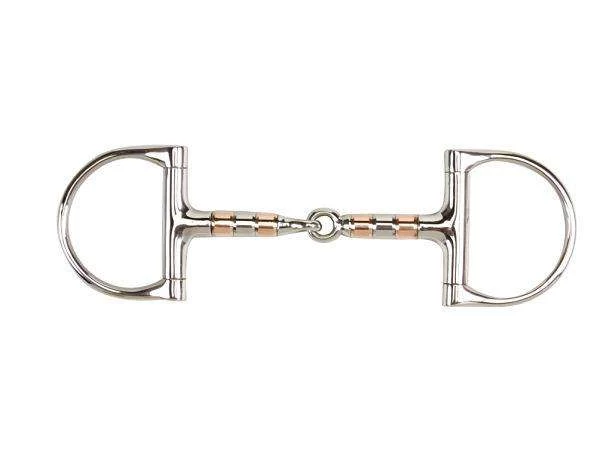 Korsteel Stainless Steel Copper & Steel Rollers Jointed Dee Ring Snaffle Bit