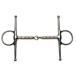 Korsteel Stainless Steel Copper & Steel Rollers Full Cheek Snaffle Bit