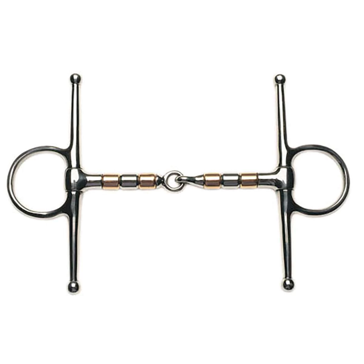 Korsteel Stainless Steel Copper & Steel Rollers Full Cheek Snaffle Bit