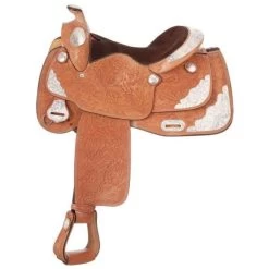 Tough 1 Classic Oak Silver Show Saddle With Classic Silver Trim