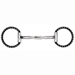 Myler Black Western Dee With Stainless Steel Dots, Sweet Iron Comfort Snaffle Wide Barrel